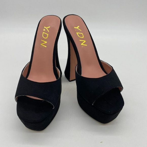YDN Shoes Ydn Black Open Toe Platform Sandals High Chunky Heels